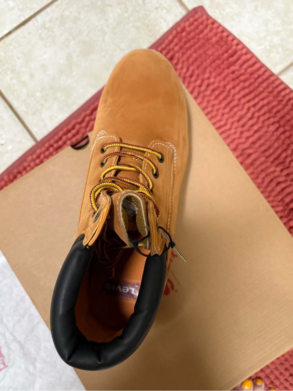 Levi's Men's Fremont Wheat Work Boot with Black Collar - Picture 3 of 5